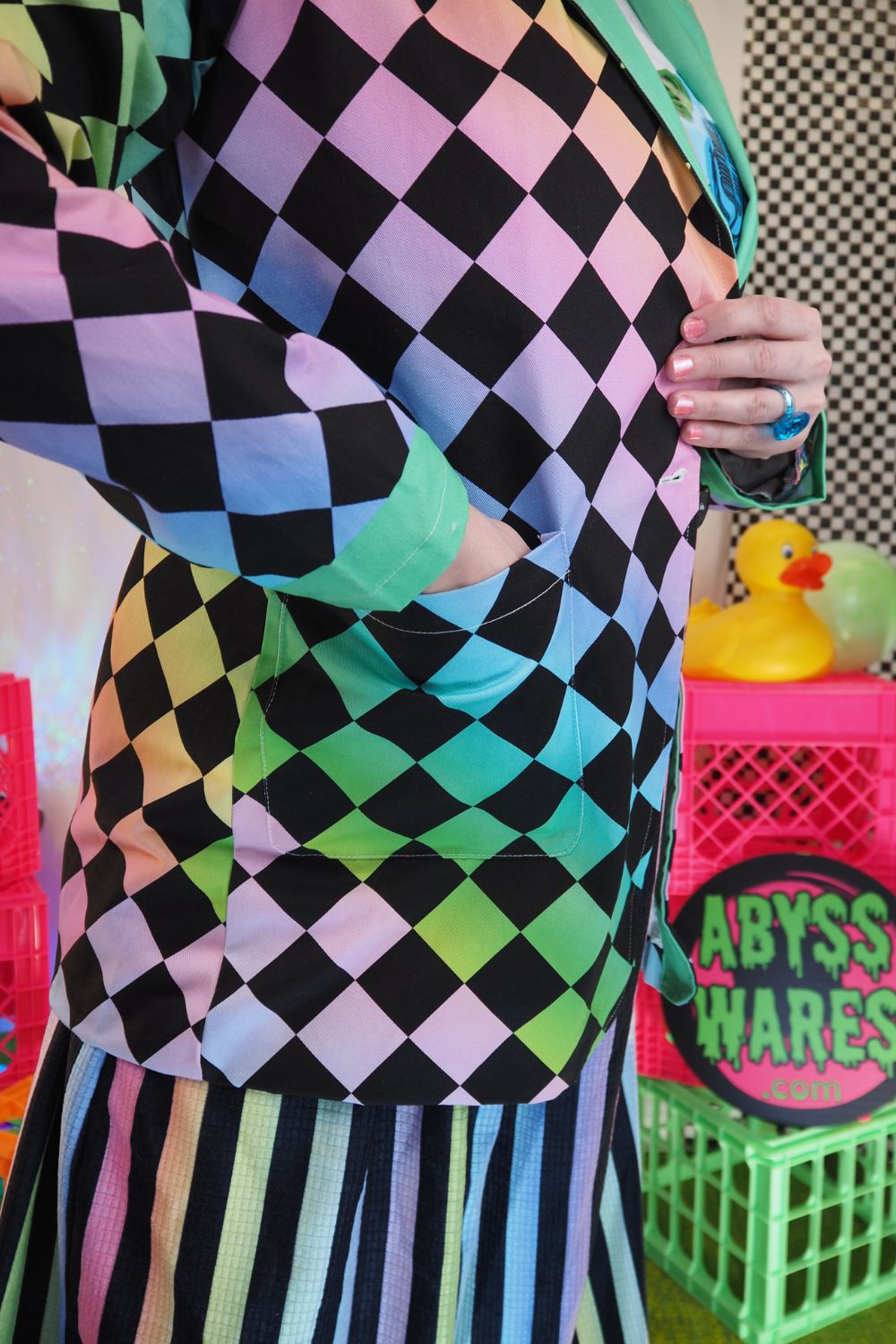 Harlequin Rainbow Cotton Clown Jacket