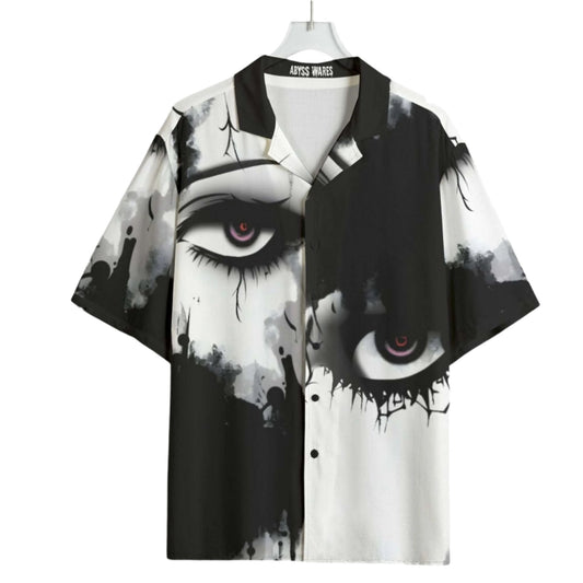 Haunted Eyes Bowling Shirt | Goth Skate Summer Attire