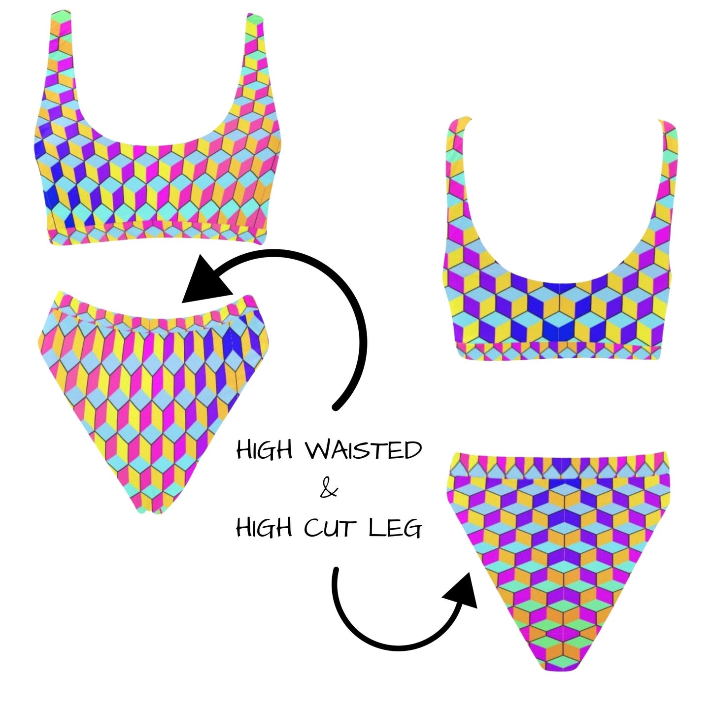 Rainbow Blox Sporty Rave Bikini Set