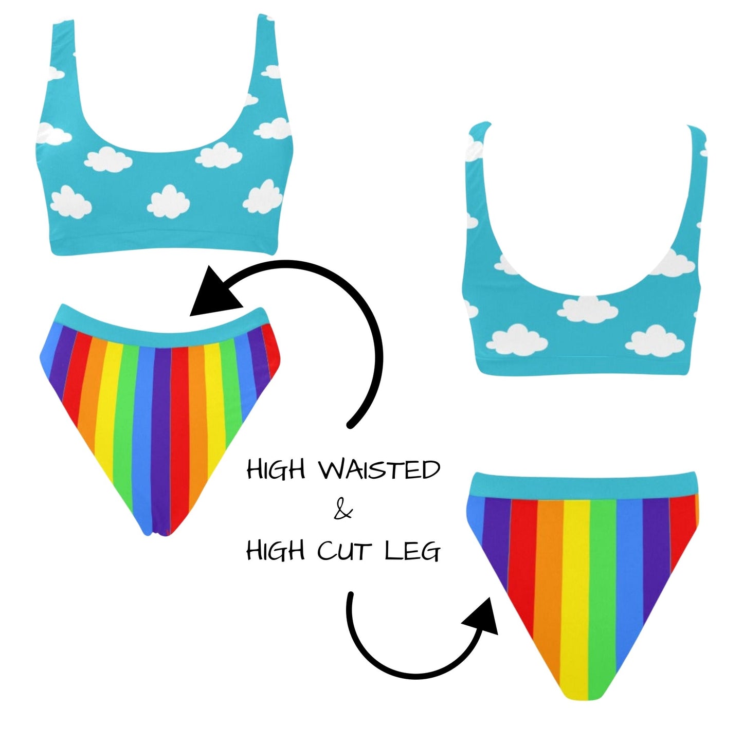 Clouds n Rainbows Sport Bikini Set