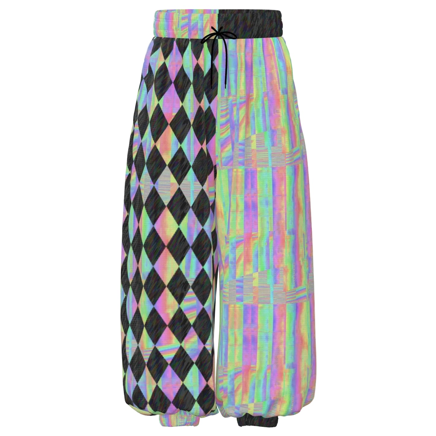 Holo Harlequin Glitch Jester Clown Pants Sport Waffle Cooling Fabric