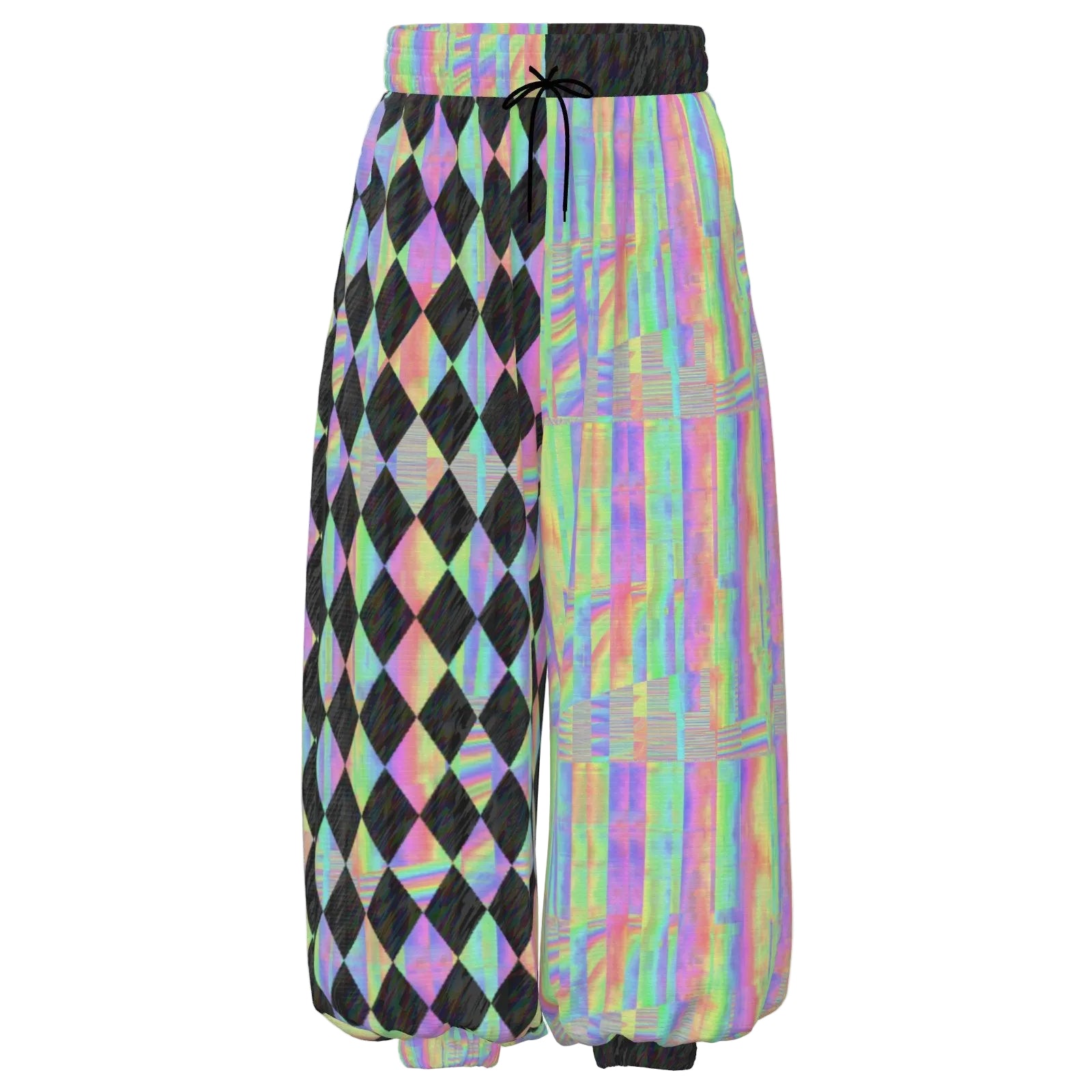 Holo Harlequin Glitch Jester Clown Pants Sport Waffle Cooling Fabric