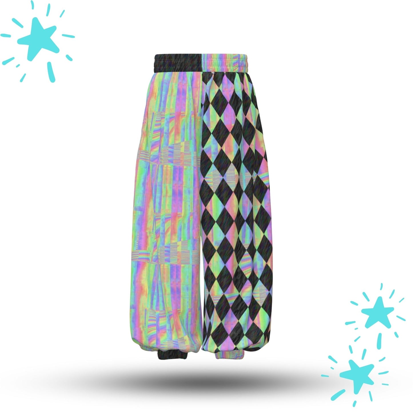 Holo Harlequin Glitch Jester Pants