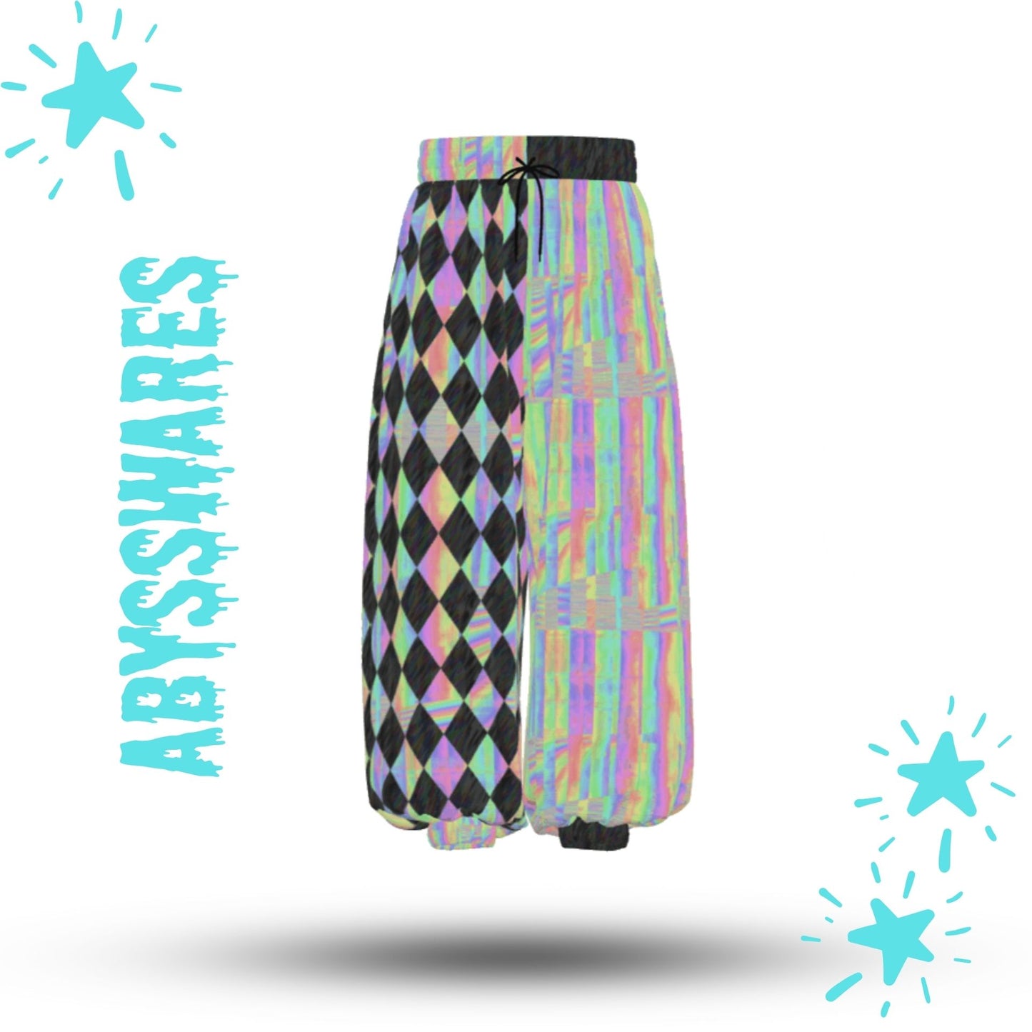 Holo Harlequin Glitch Jester Pants