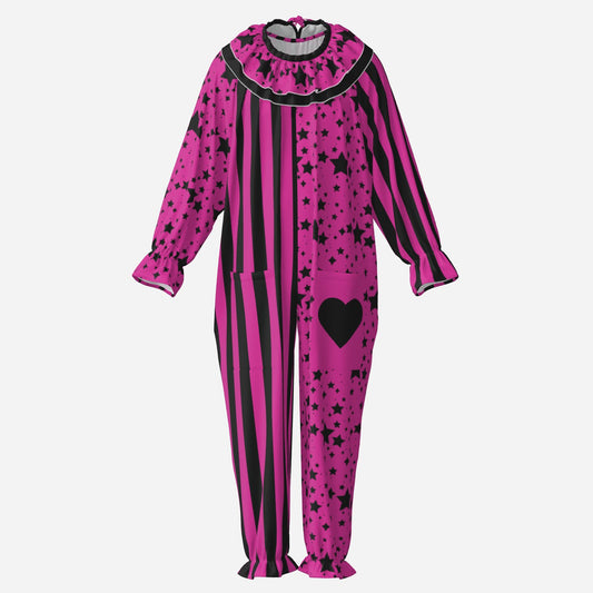 Hot Pink Starry Stripe Clown Suit n Collar