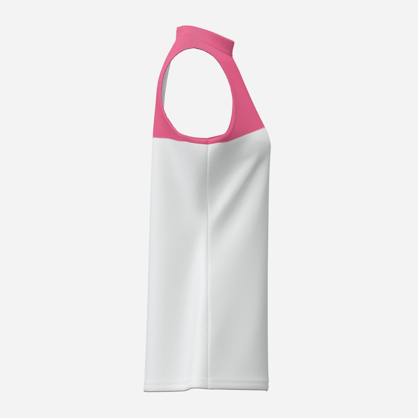 Hot Pink White Colorblock Mockneck Tank sleeveless side view