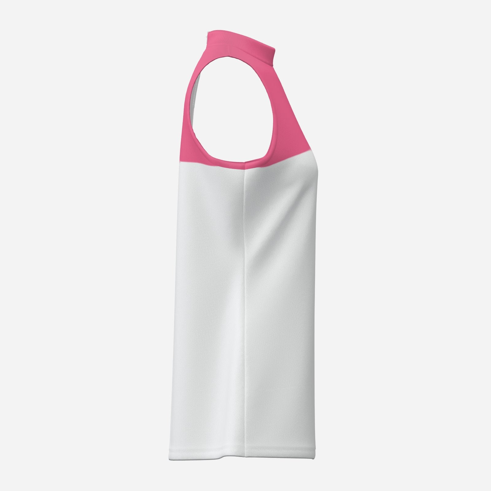 Hot Pink White Colorblock Mockneck Tank sleeveless side view