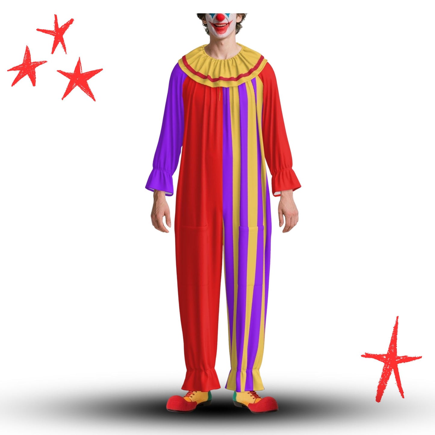 Humorous Jester Clown Suit w Collar
