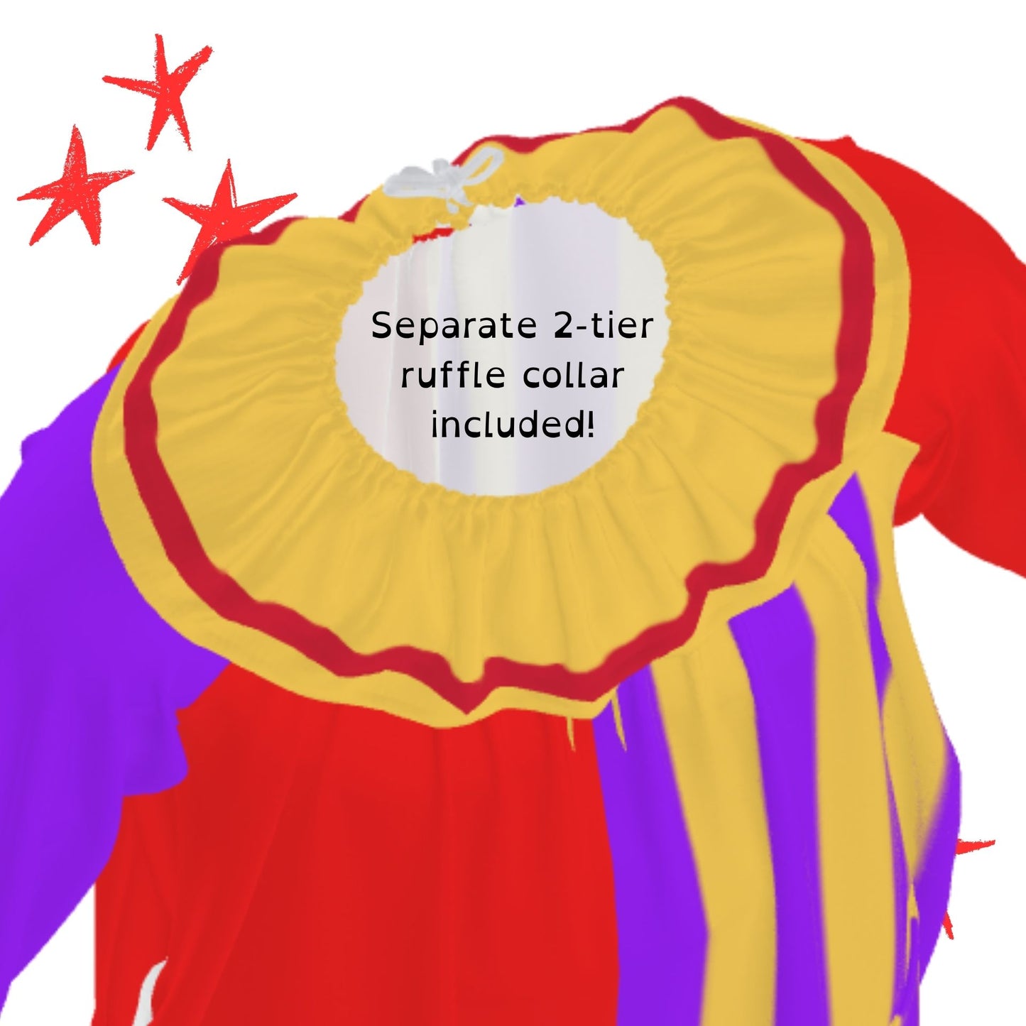 Humorous Jester Clown Suit w Collar