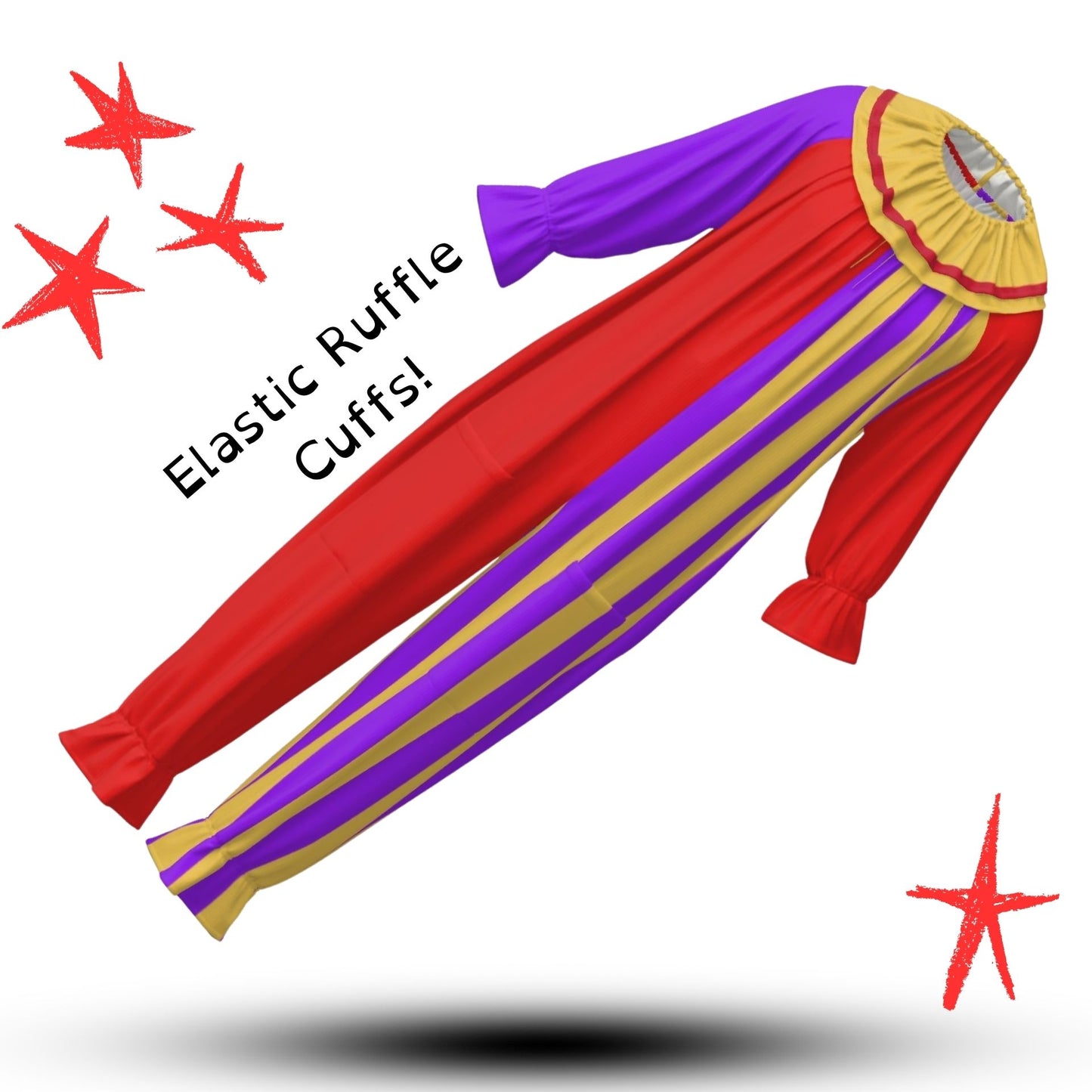 Humorous Jester Clown Suit w Collar