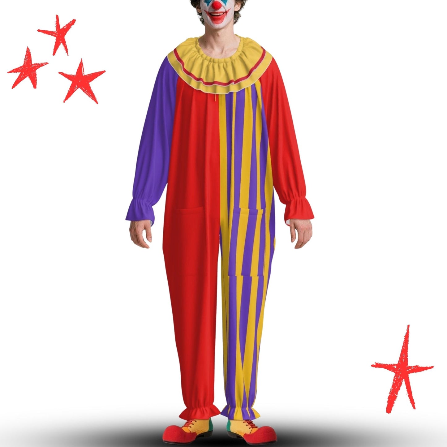 Humorous Jester Clown Suit w Collar