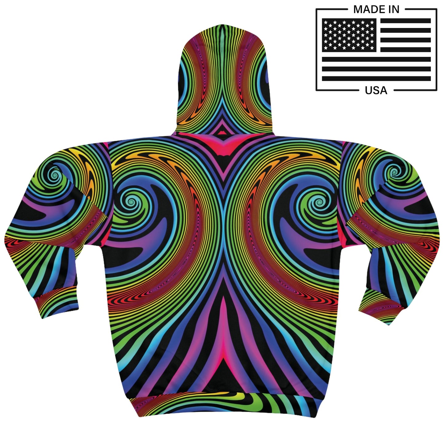 Hypno Rainbow Zip Up Hoodie