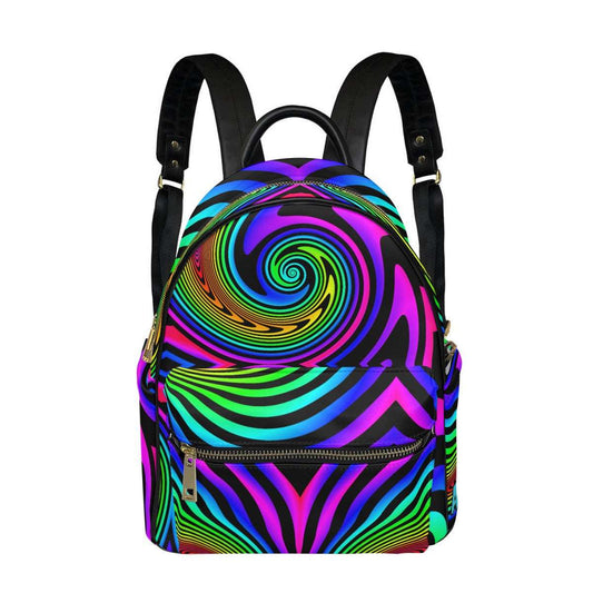 Trippy Hypno Rainbow Mini Backpack | Rave Pride Fest Mardi Gras Must-Hcute carryall