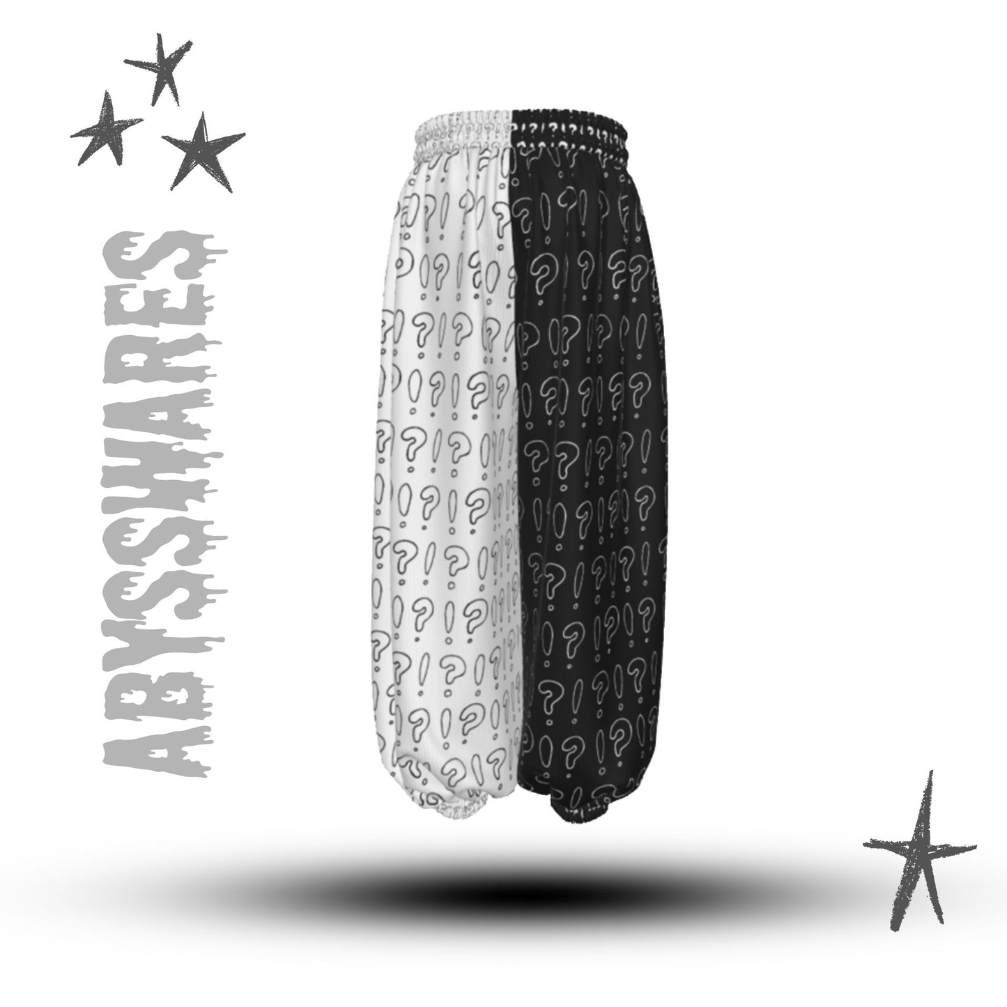 Interrobang an! Schwarz-weiße Clownshose