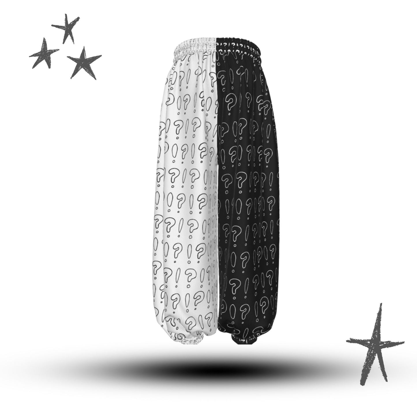 Interrobang an! Schwarz-weiße Clownshose