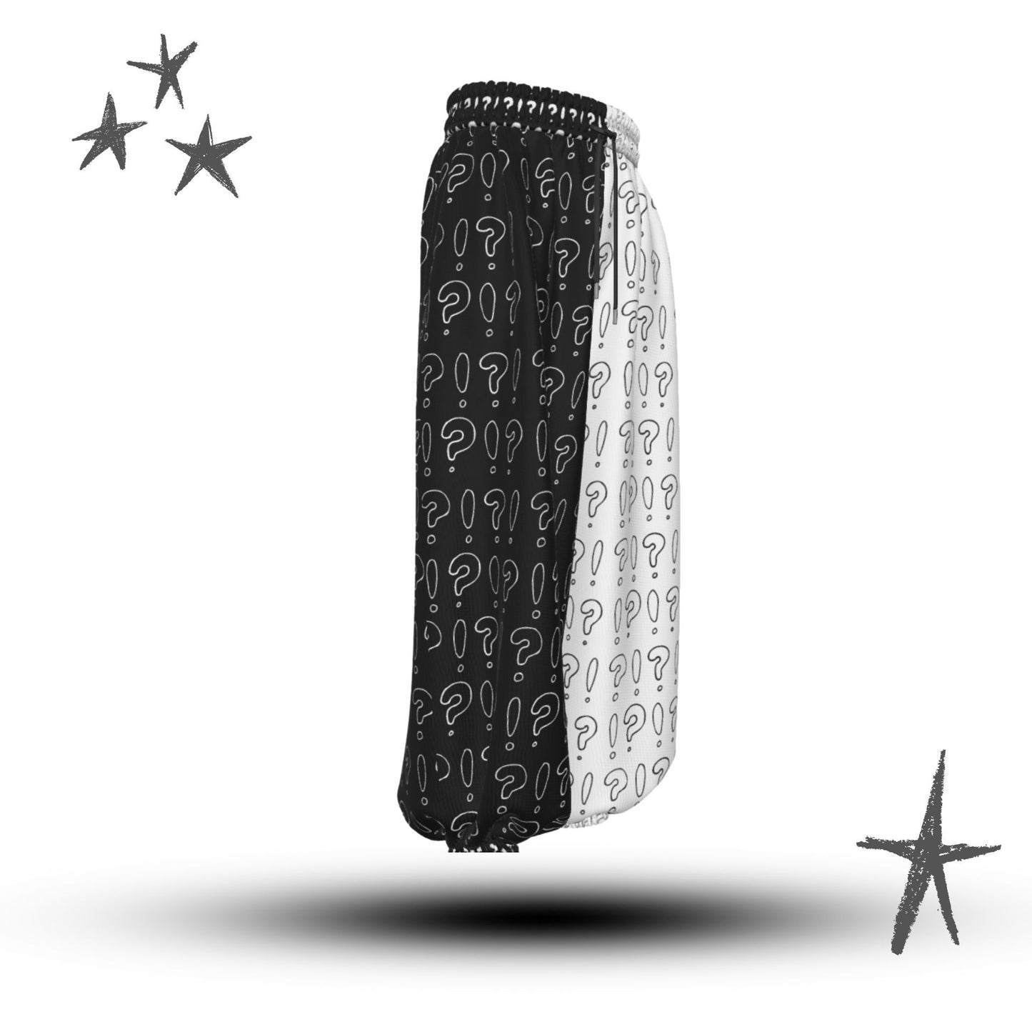 Interrobang an! Schwarz-weiße Clownshose