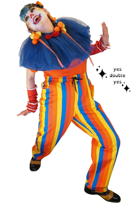 Pantalones de payaso a rayas de Wally 