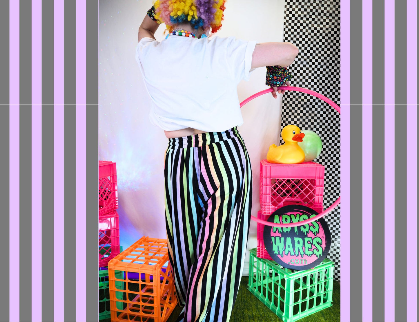 Amethyst Circus Stripe Baggy Clown Pants