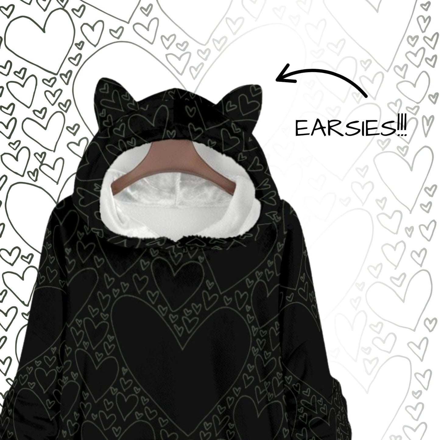 Love Spell Black Cat Ear Hoodie