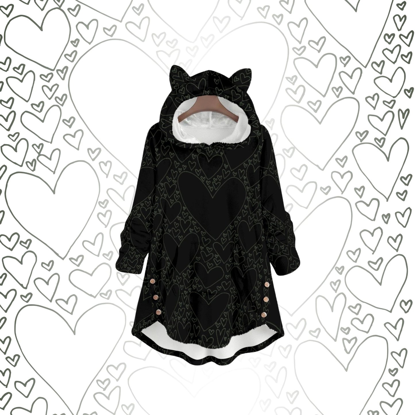 Love Spell Black Cat Ear Hoodie