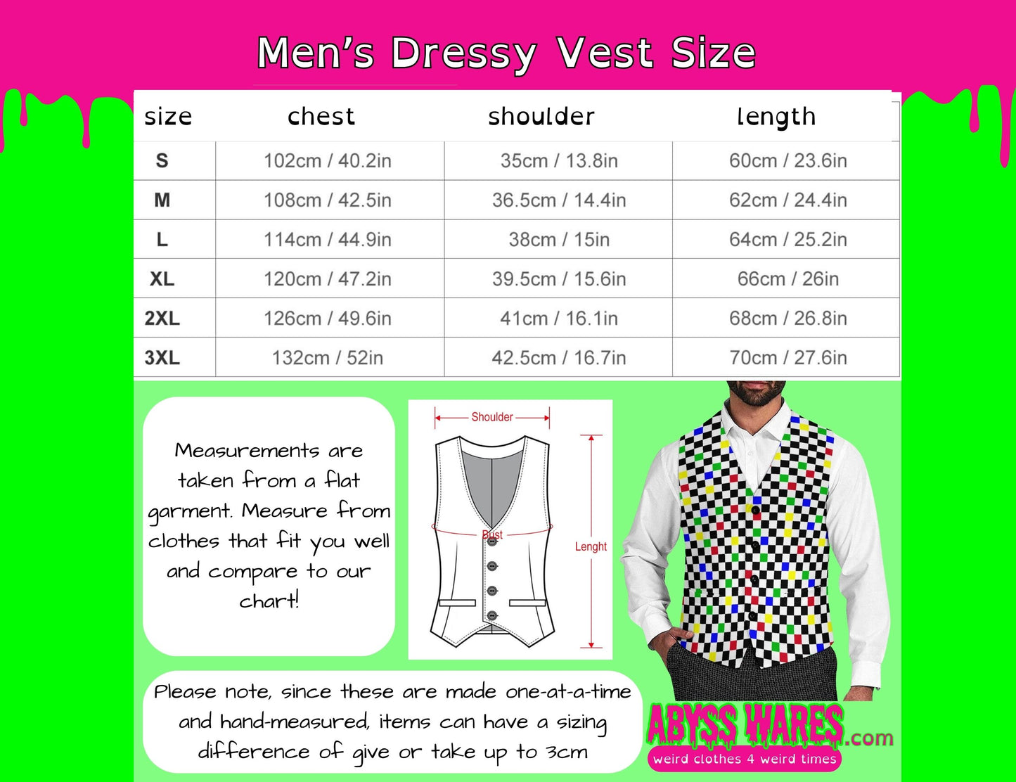 Harlequin Rainbow Gents Mens Fancy Vest