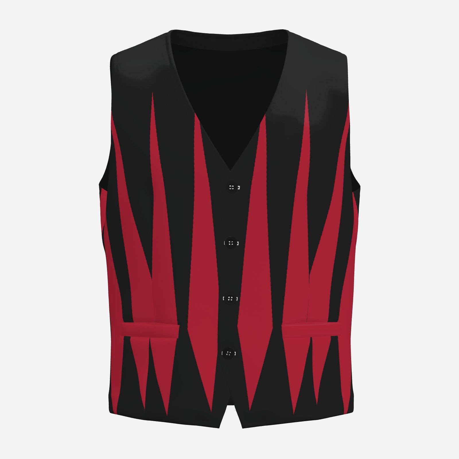 Mens Fancy Vest Cranberry Slashed Jester Masc Clown Waistcoat