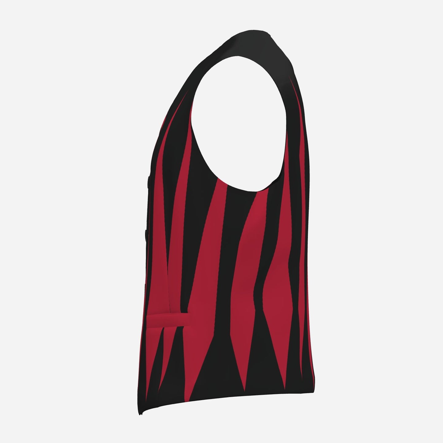 Mens Fancy Vest Cranberry Slashed Jester Masc Clown Waistcoat