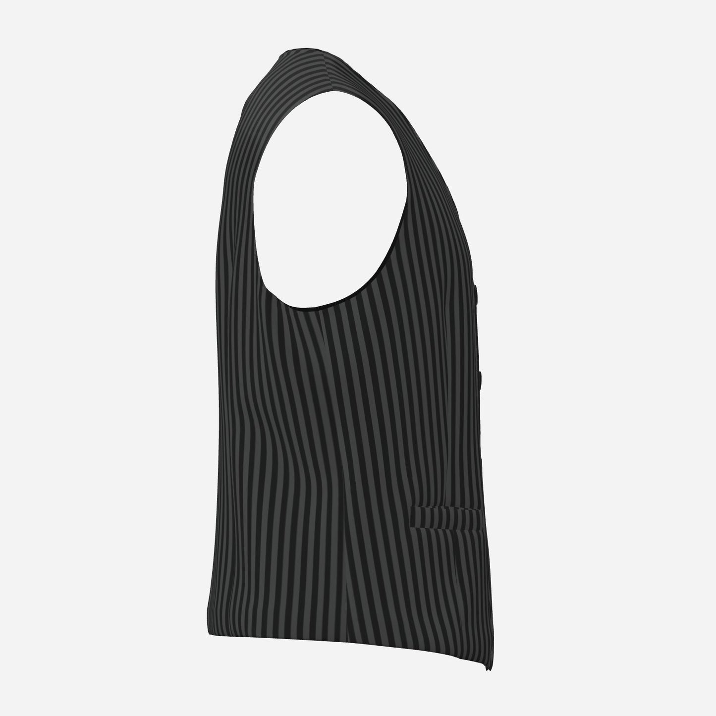 Mens Fancy Vest Dashing Vampire Black Pinstripe Waistcoat
