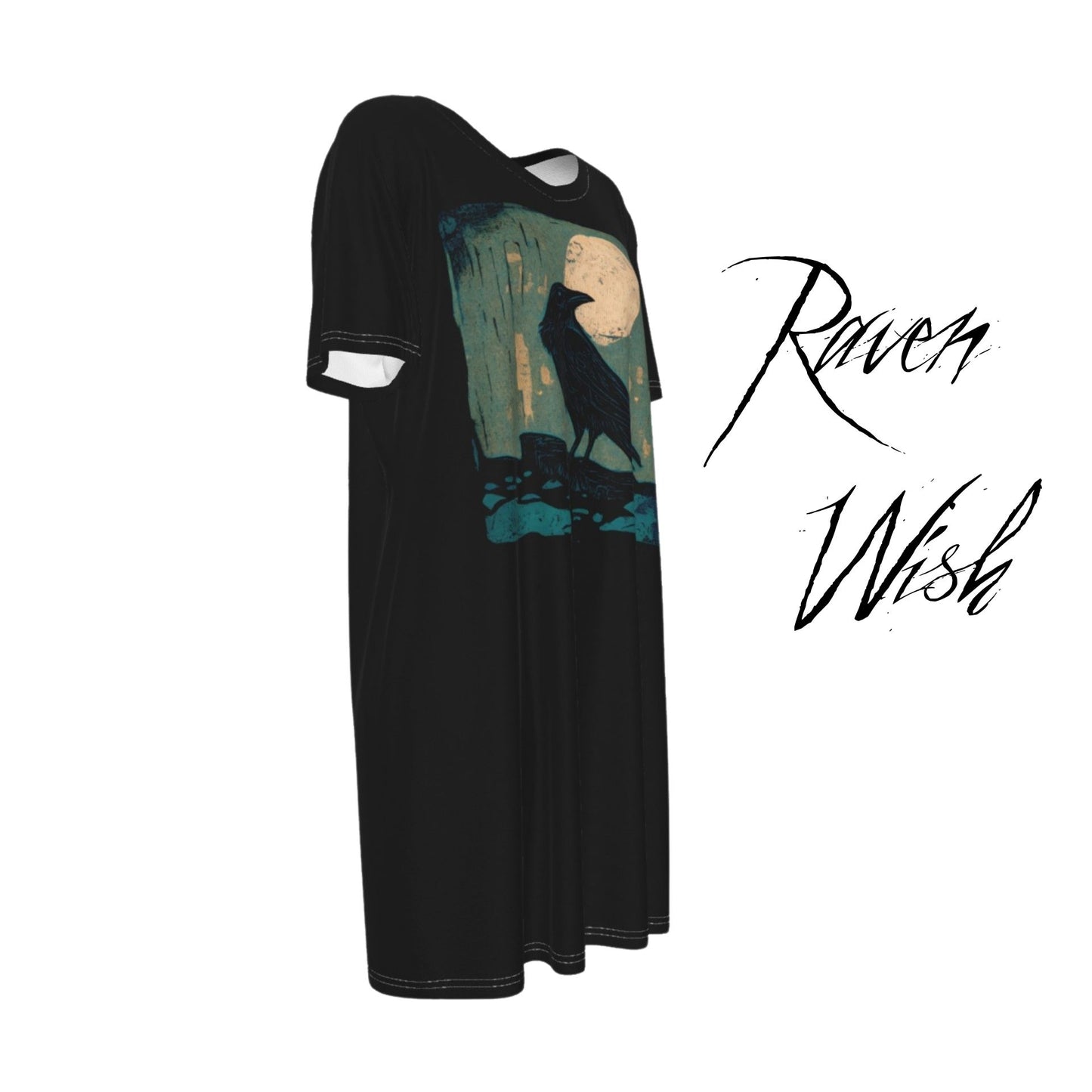 Moss Wood Raven Sleep Lounge Dress Tshirt Shirtdress