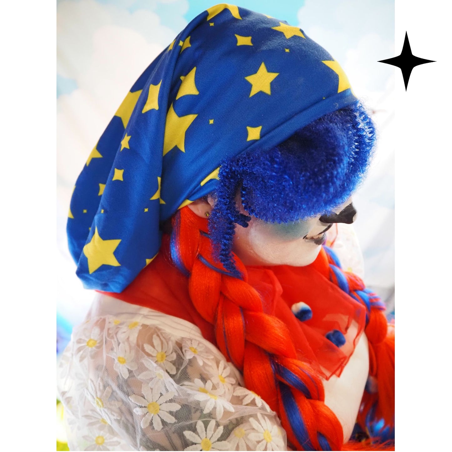 Phrygian Cap Scene Stardust Lime Green Hot Pink Stars Dwarf Jester Clown Hat