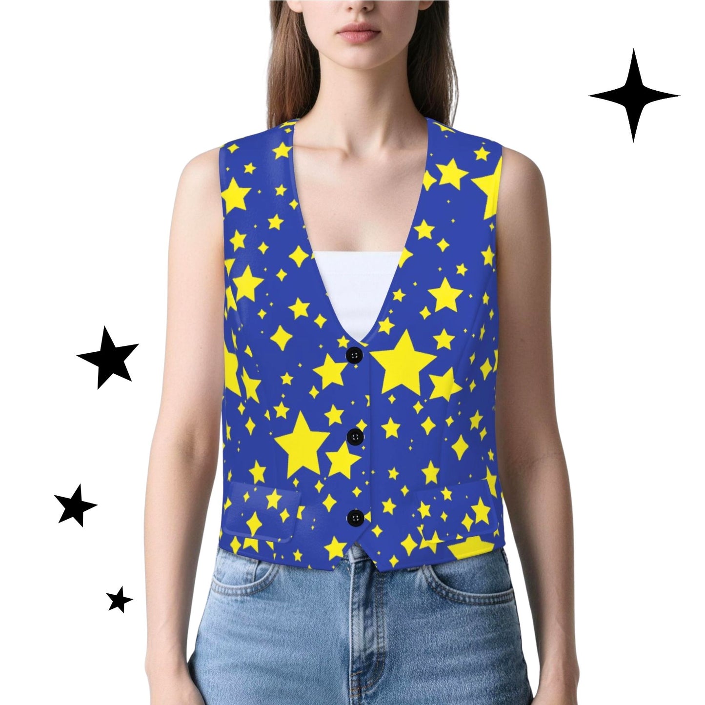 Night Stardust Dressy Suit Vest Femme Waistcoat