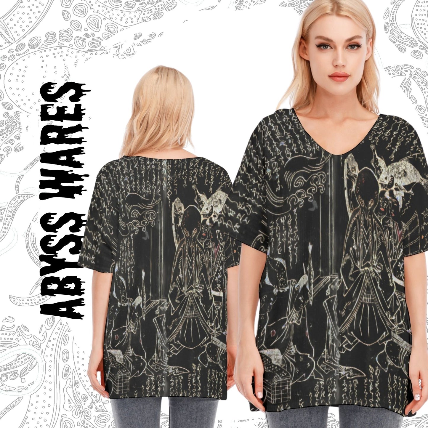 Octopus Potato Cthulhu Cotton Batwing Flowy Blouse