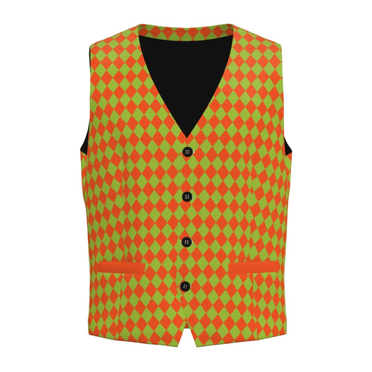 Orange Limeade Mens Jester Harlequin Vest