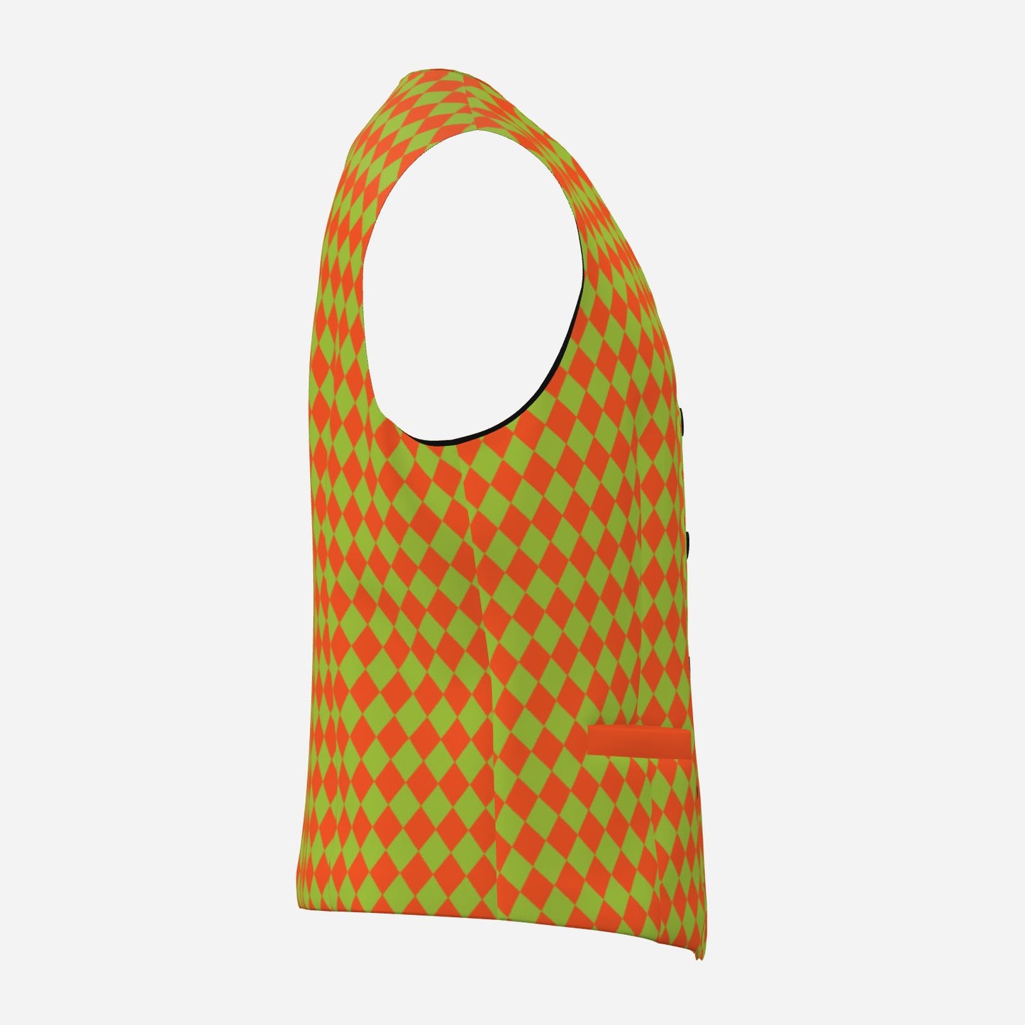 Orange Limeade Mens Jester Harlequin Vest