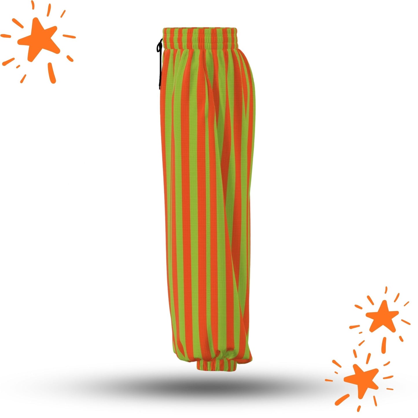 Orange Limeade Clown Pants Lightweight Sport Waffle Fabric