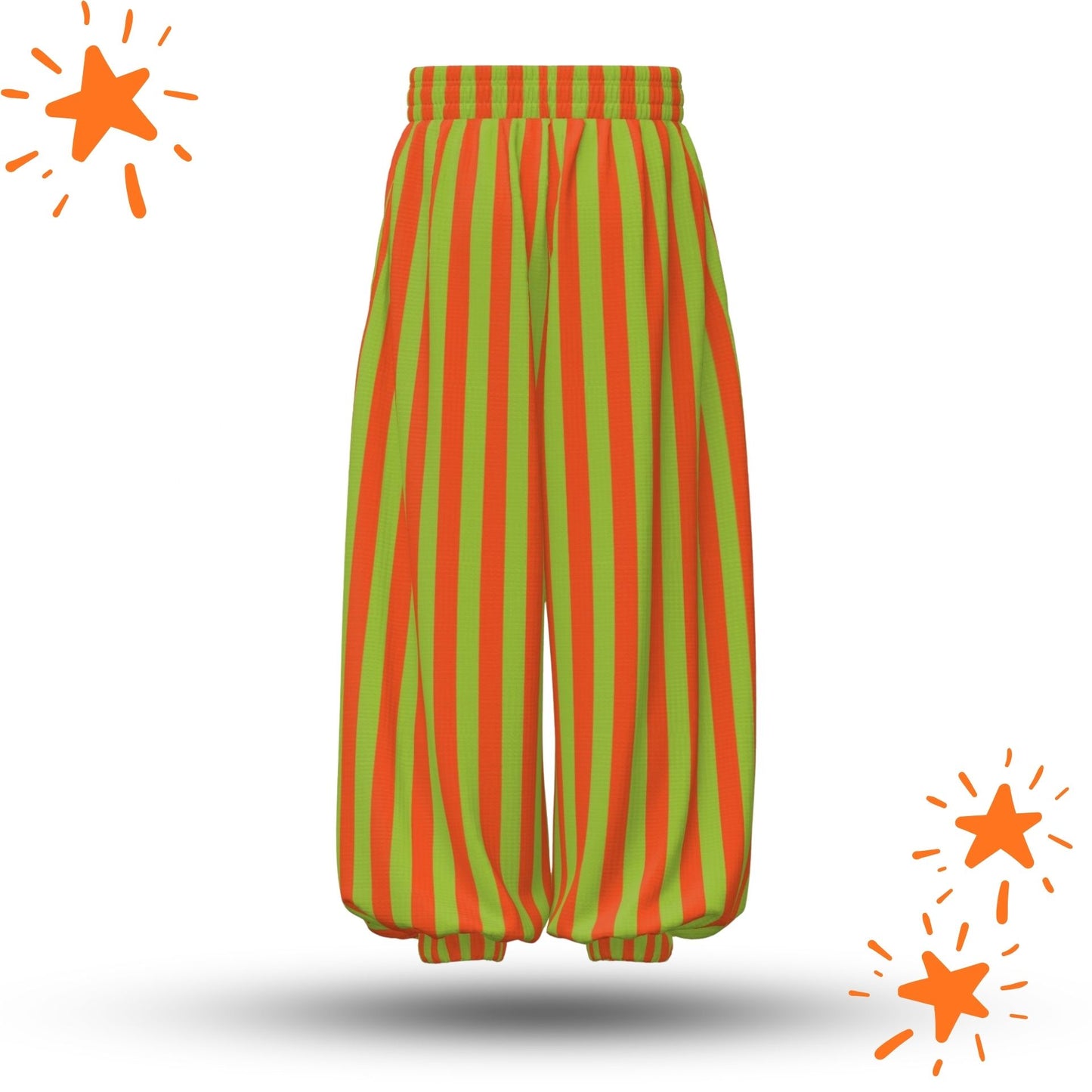 Orange Limeade Clown Pants Lightweight Sport Waffle Fabric