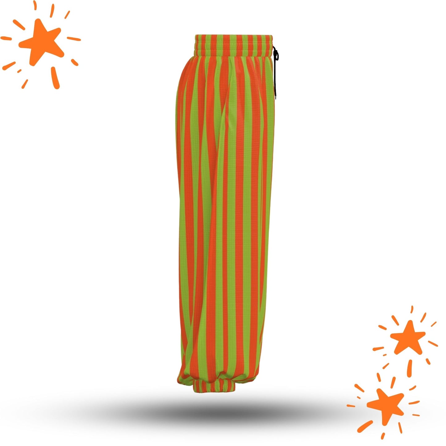 Orange Limeade Clown Pants Lightweight Sport Waffle Fabric