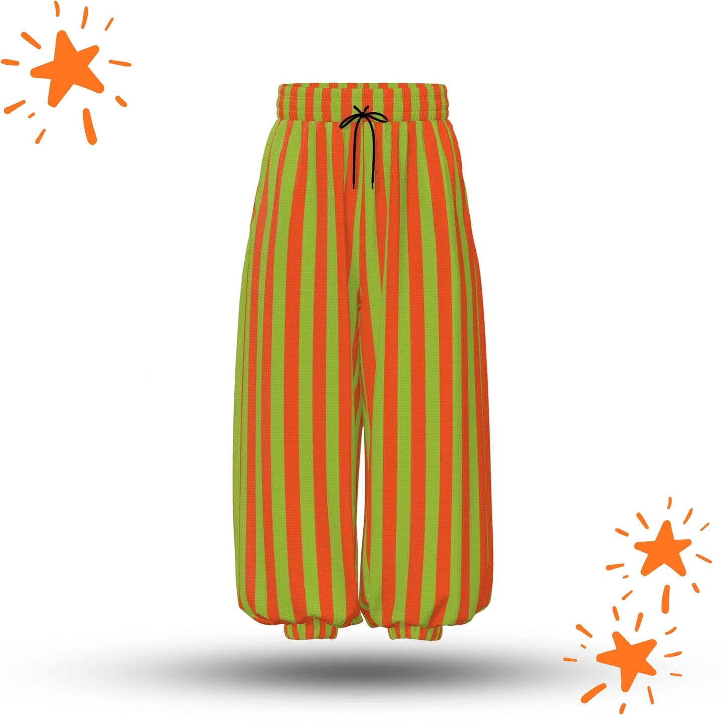 Orange Limeade Clown Pants Lightweight Sport Waffle Fabric