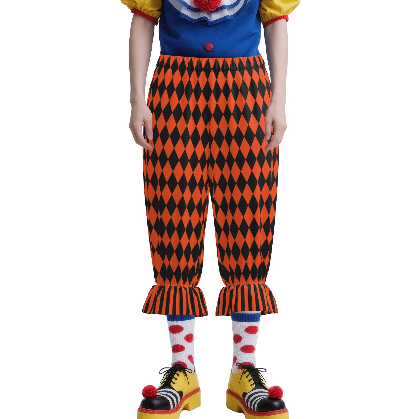 Orange Pumpkin Harlequin Bloomers Jester Pants