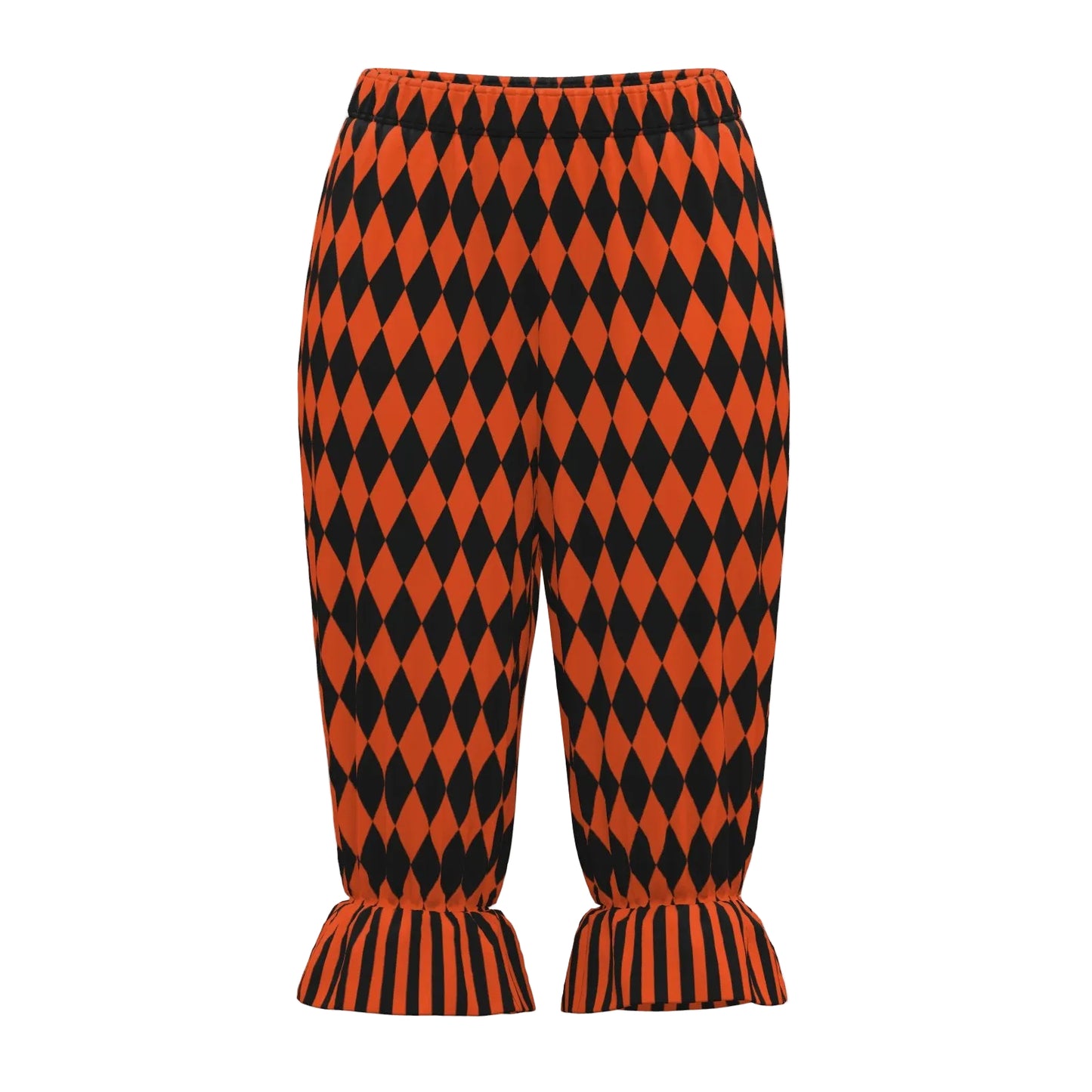 Orange Pumpkin Harlequin Bloomers Jester Pants