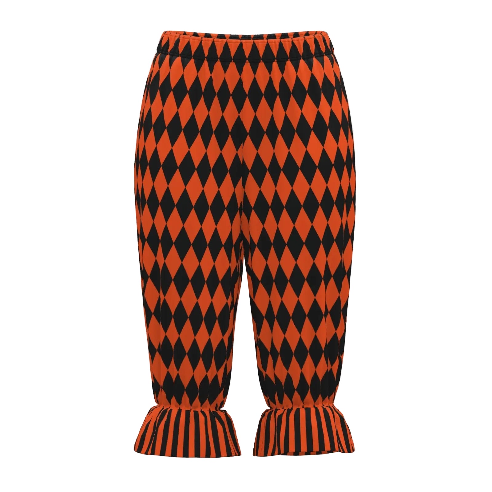 Orange Pumpkin Harlequin Bloomers Jester Pants