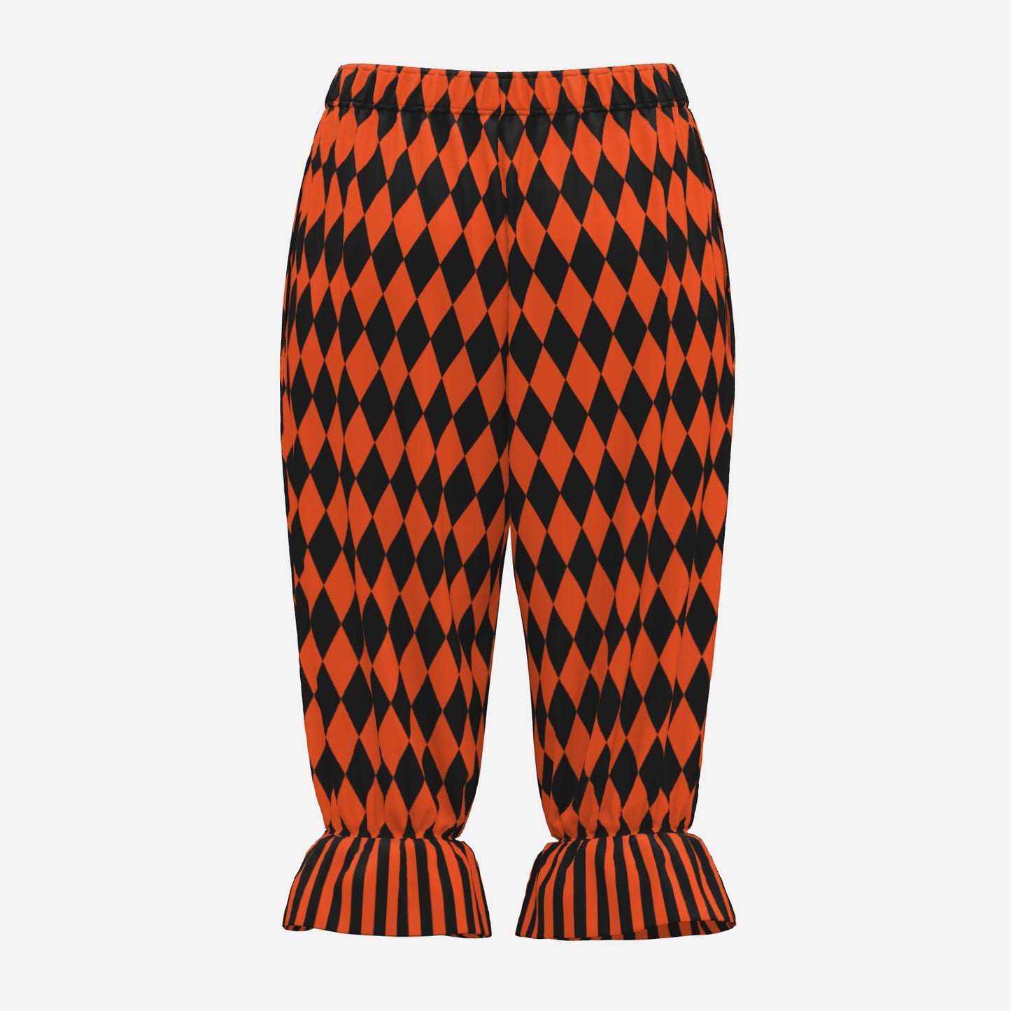 Orange Pumpkin Harlequin Bloomers Jester Pants