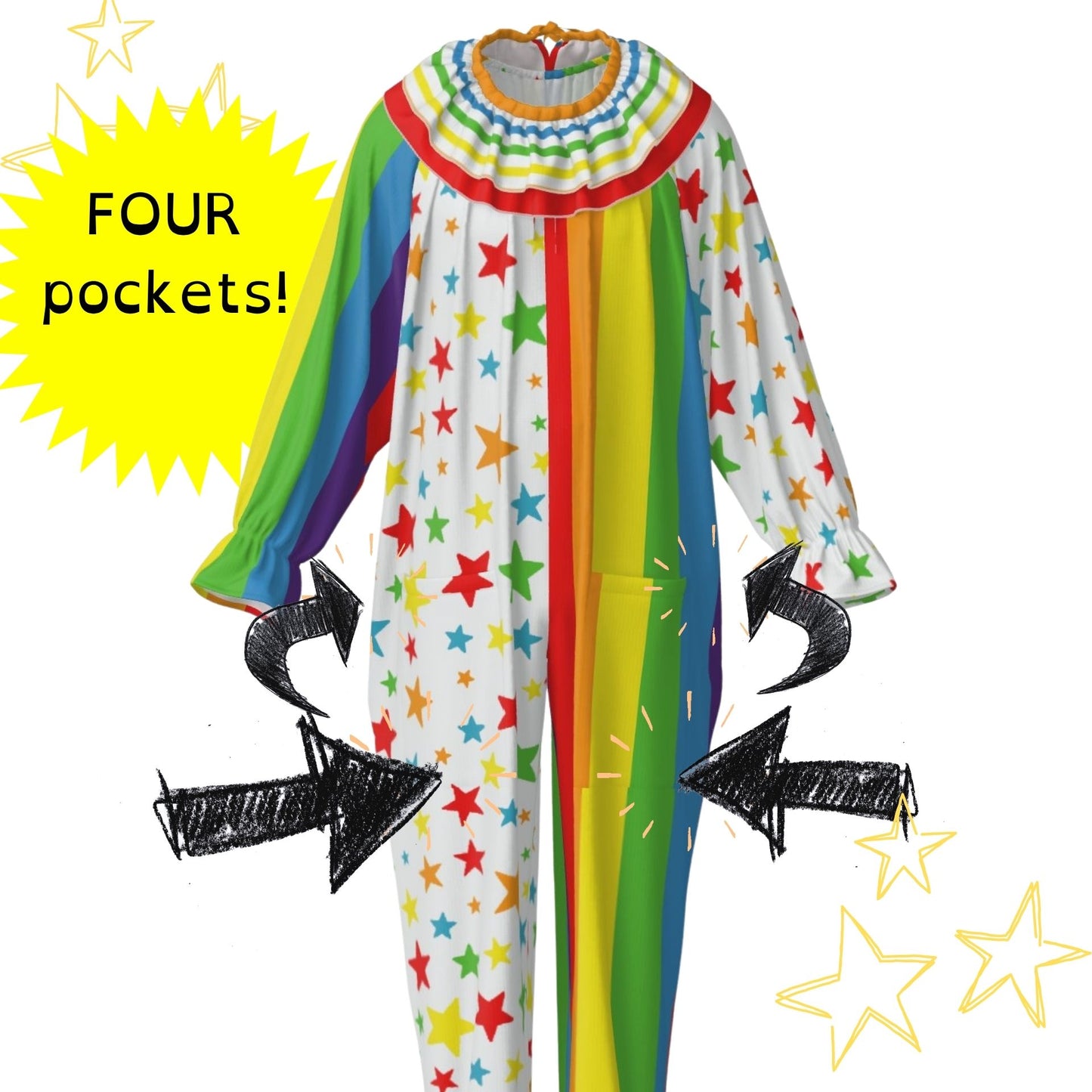 Party Poobah Pro Clown Suit w Pockets