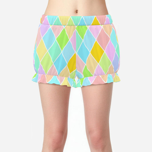 Pufflette Pants Pastel Harlequin Ruffle Clown Shorts Jester Bloomers