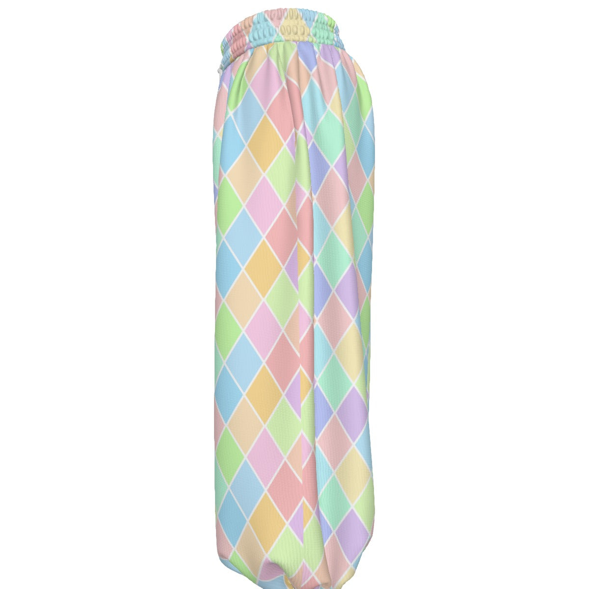 Pastel Harlequin Jester Clown Pants Velvet Waffle Knit