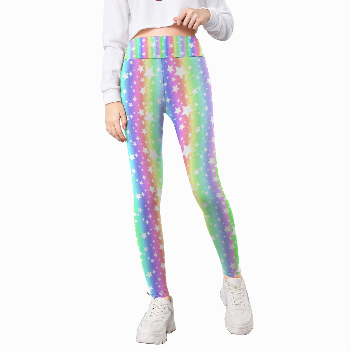 Pastel Rainbow Stardust Kids Leggings