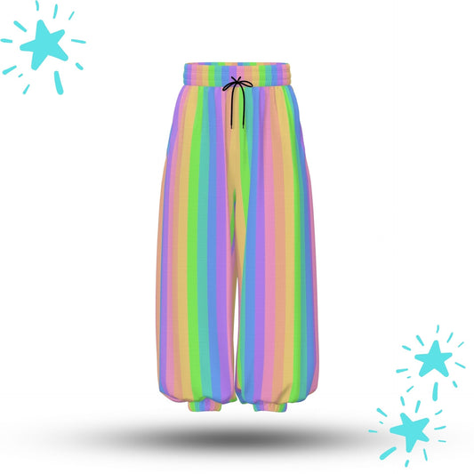 Pastel Rainbow Stripe Clown Pants