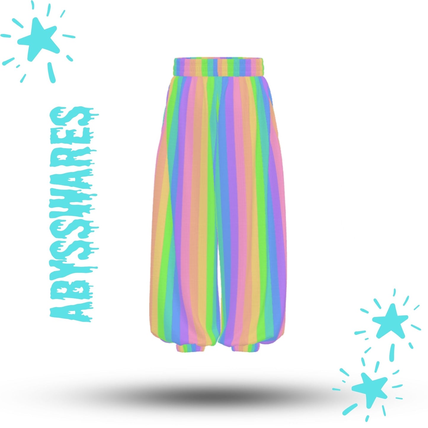 Pastel Rainbow Stripe Clown Pants