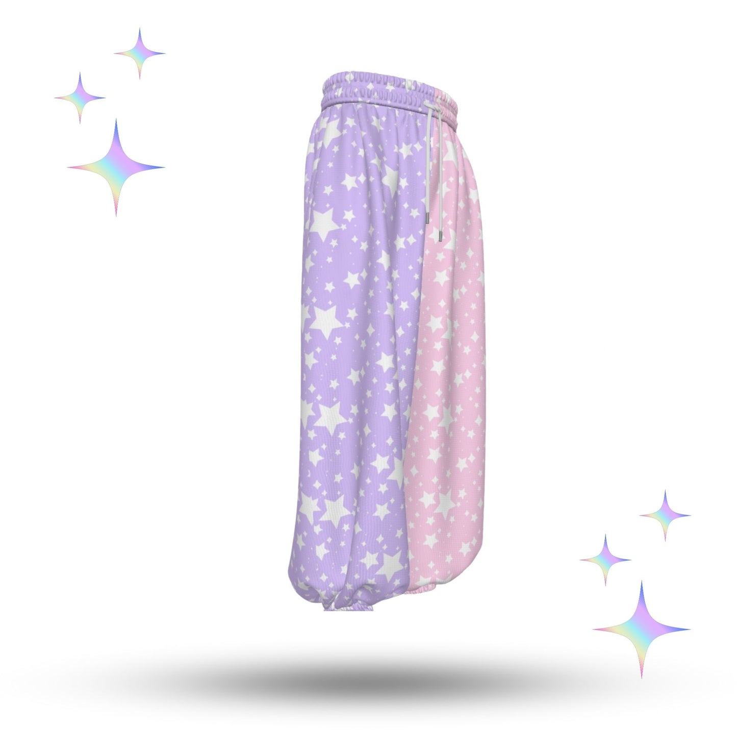 Pastel Stardust Purple Pink Split Baggy Clown Pants