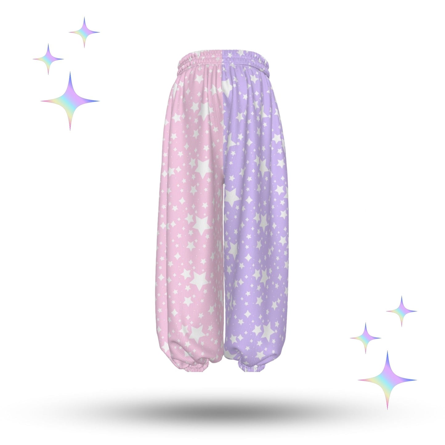 Pastel Stardust Purple Pink Split Baggy Clown Pants